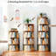 Bibliothèque rotative 360 degrés à 5 niveaux avec base stable à deux couches, grand espace de rangement pour la chambre à coucher, le bureau, le bord arrondi à la mode et le bord arrondi à la mode