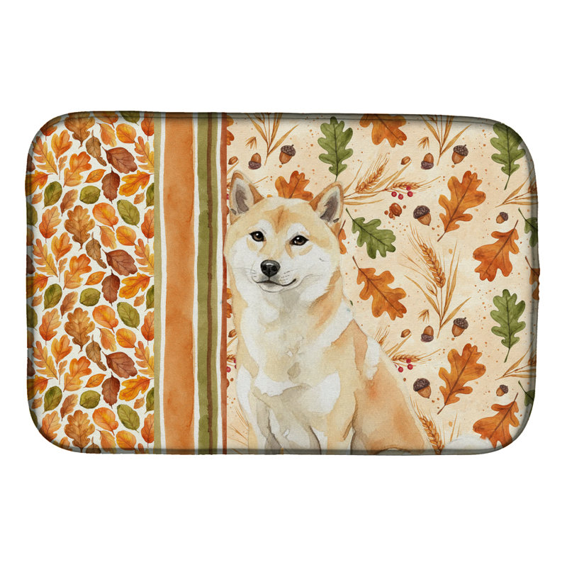 Cream Shiba Inu Heirloom Fall Dish Drying Mat