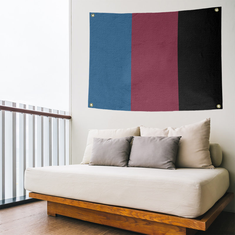Tapisserie de polyester Colorado, Bleu / bourgogne / noir, H 50 po x l 59 po x P 1 po