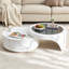 Table basse ronde extensible avec tiroir de rangement, design gigogne