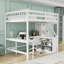 Lit mezzanine double avec bureau en L, tablettes et escalier de rangement-1139568494