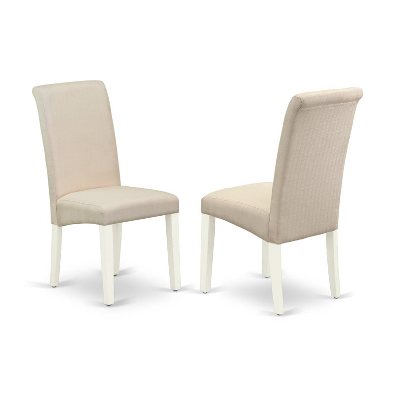 Chaises de salle à manger Barry Parson - Ensemble de 2 chaises rembourrées en lin crème, lin blanc, Crème, crème, Lin blanc