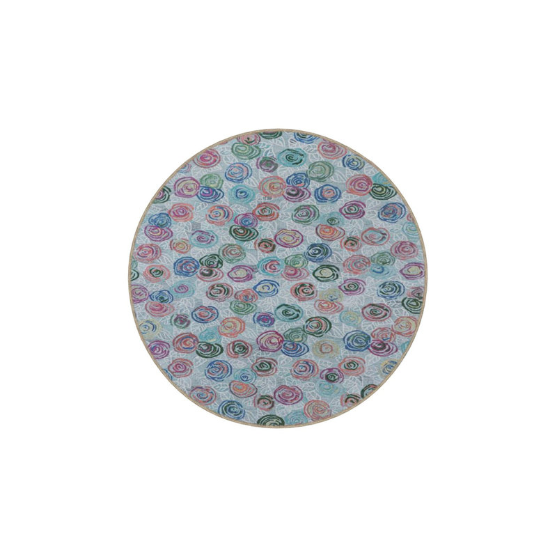Tapis rond rond à motif floral lavable, Round 3'3" Rug Pad Included