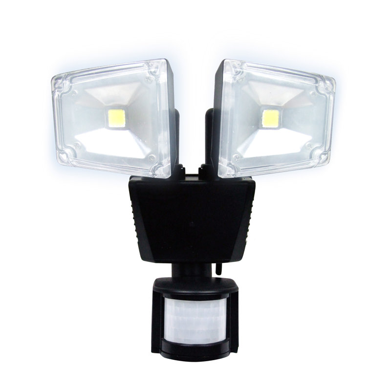 Dual Head Black LED Solar Motion Security Light