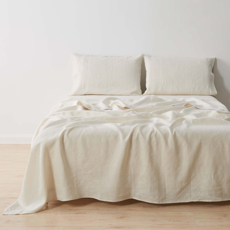 Sand Linen Euro Pillowcase Set with Inner Envelope Closure