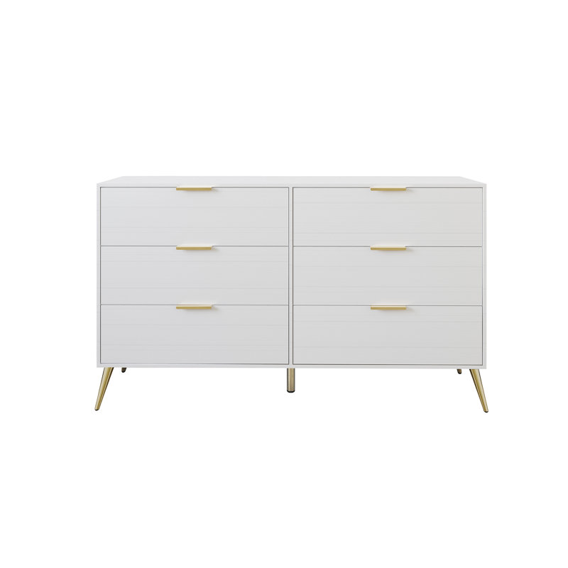 Rafiat 52.56'' W 6 - Drawer Dresser, White