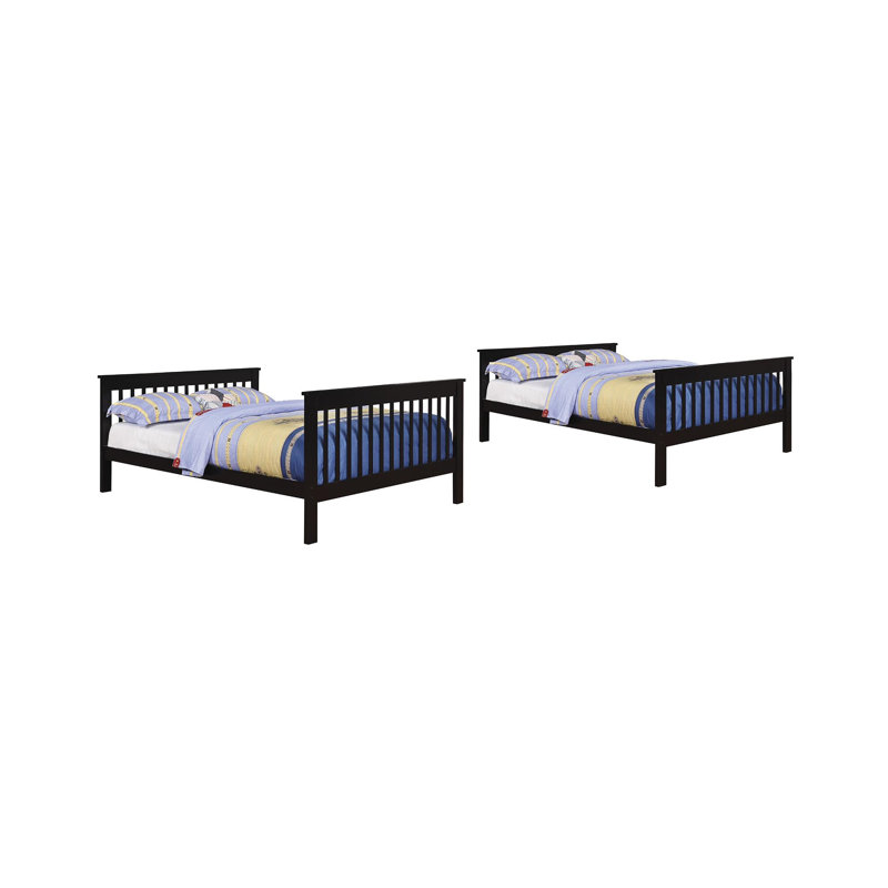 Hanshelmut Kids Bunk Bed, Black, Full