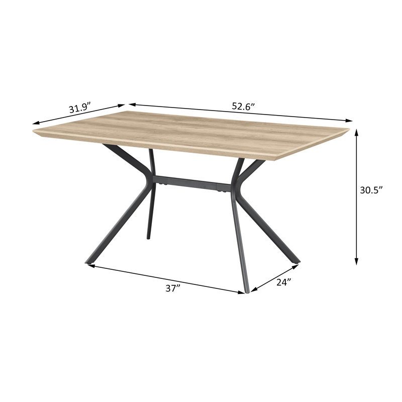 53-inch Composite Wood Dining Table Light Brown