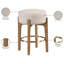 Tabouret de comptoir rembourré en tissu Maud-121555416