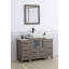Ensemble de meuble-lavabo autoportant à simple cuve 48 "avec plateau en marbre et miroir assortis Ravenna-109234242