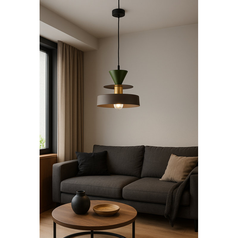 1 - Light Pendant, Brown/Khaki/Gold