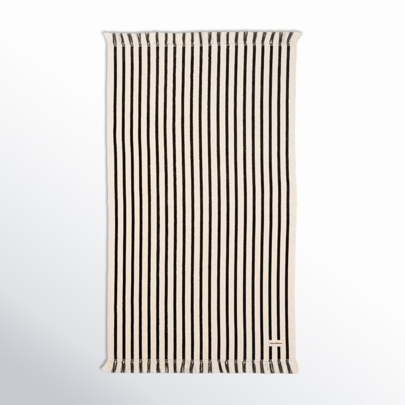 BEACH TOWEL - MONACO MIMOSA STRIPE, Monaco Black