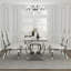 Ensemble de table de salle à manger de luxe 7 pièces blanc et or avec 6 chaises de salle à manger en cuir blanc-1704653872-1704653873-1704653878