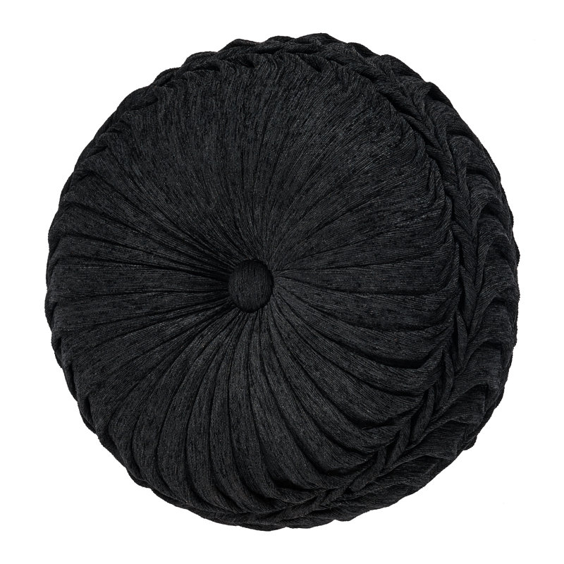 Coussin décoratif touffeté Savoy, Noir