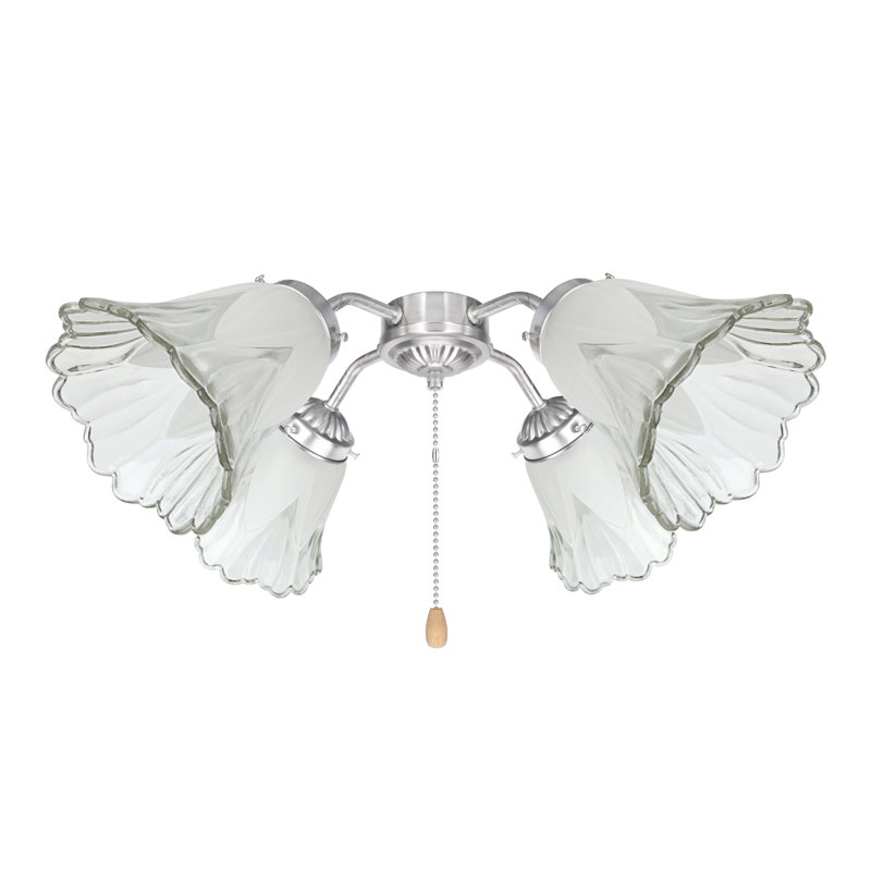Abat-jour de ventilateur de plafond cloche en verre 5,25 po H (à visser) en transparent