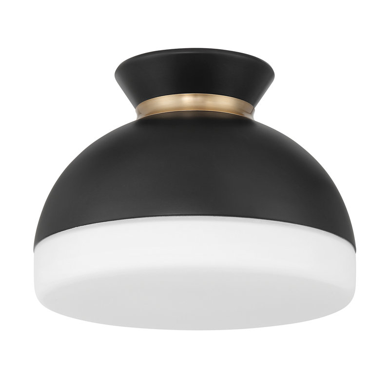 Brian Patrick Flynn Berne 1 Light Vibrant Flush Mount, Black