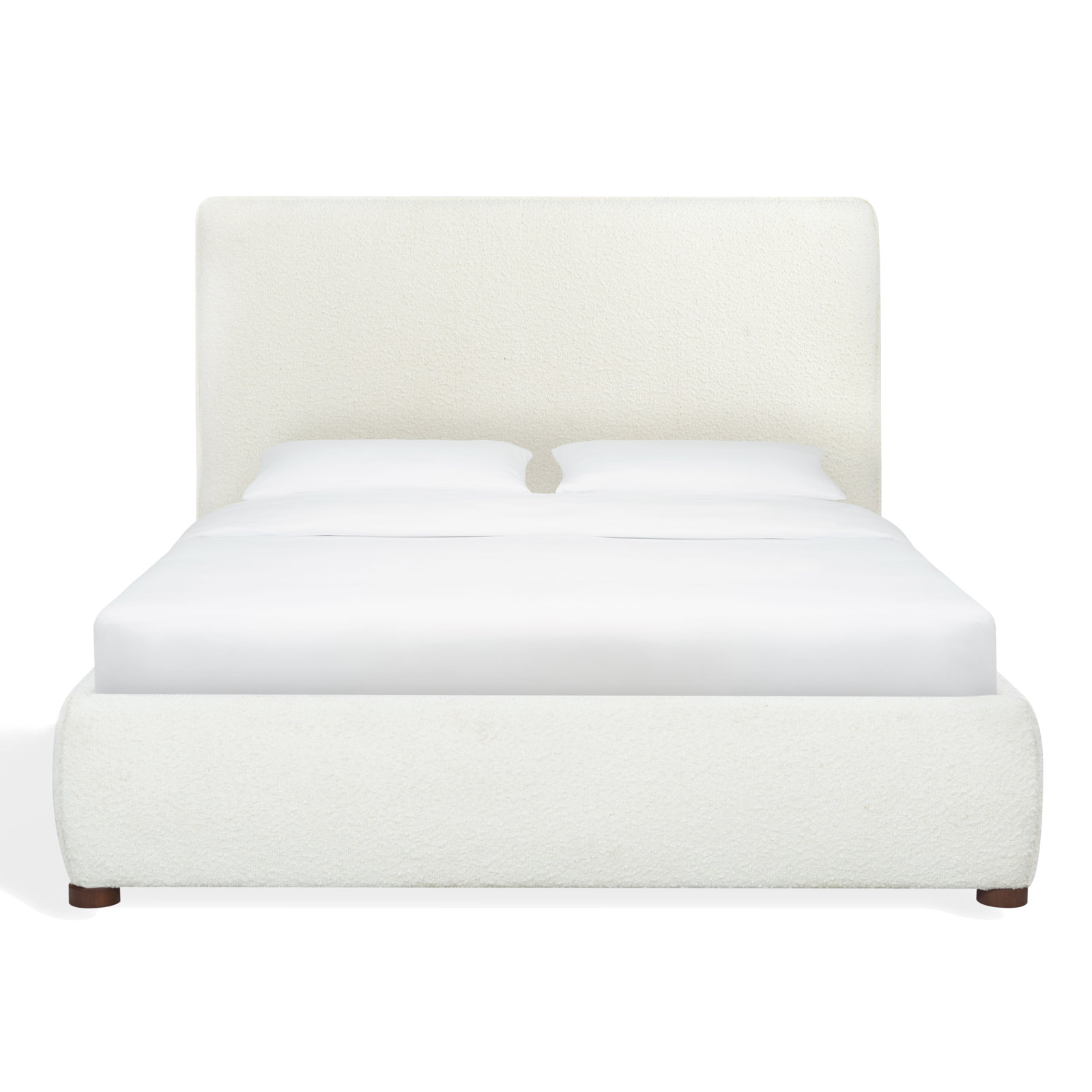 Callahan Linen Upholstered Bed, Full / Double, Ivory Boucle