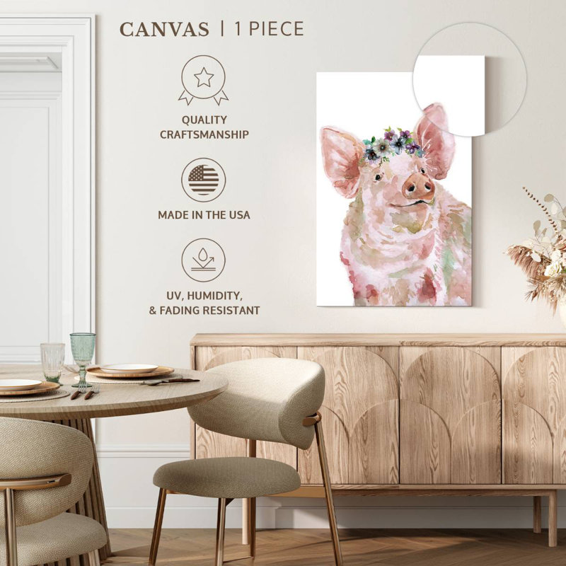 Brampt Flower Crown Pig, 51" H x 34" W