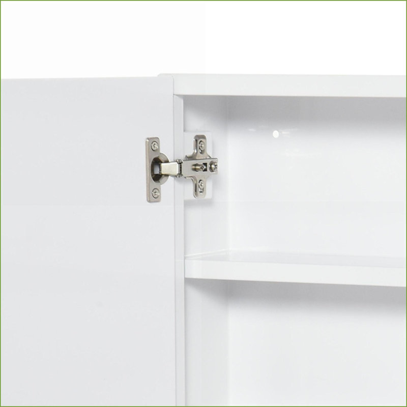 Armoires, armoire de salle de bain à miroir avec cadre double en acier 24 po x 22 po | Blanc neige | Minimaliste
