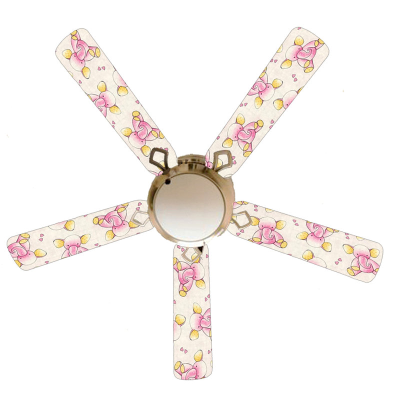 52'' Ceiling Fan with Light Kit, Pink/Yellow