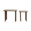 Kip Nested Travertine & Acacia Wood Side Tables