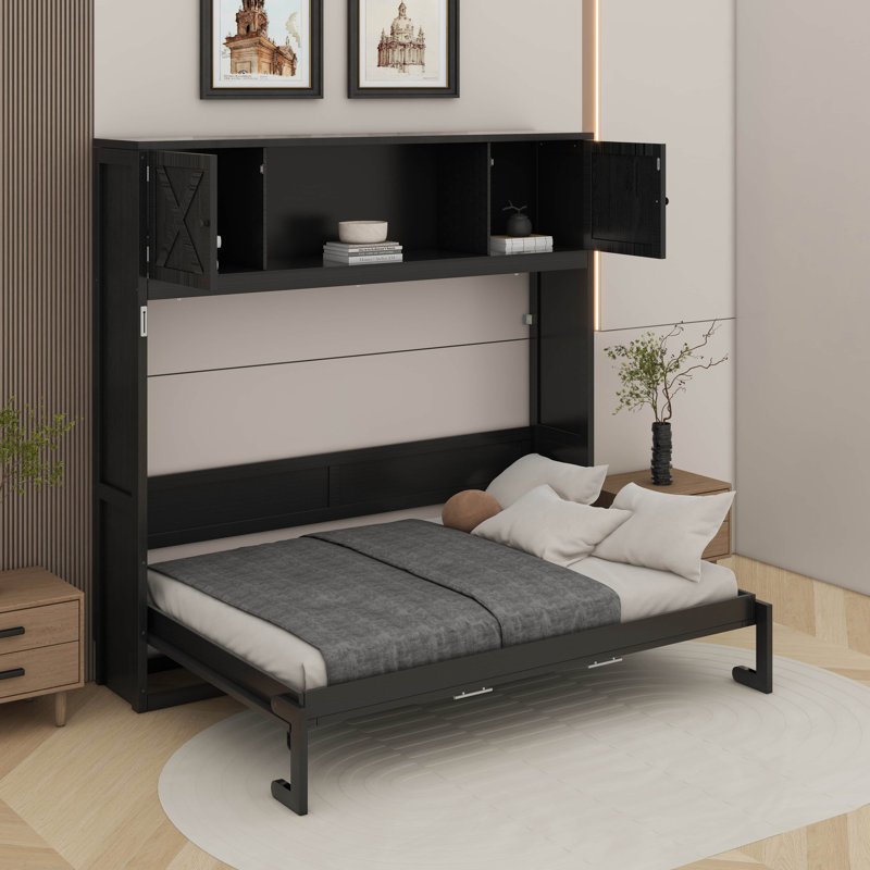 Lit escamotable double avec armoires