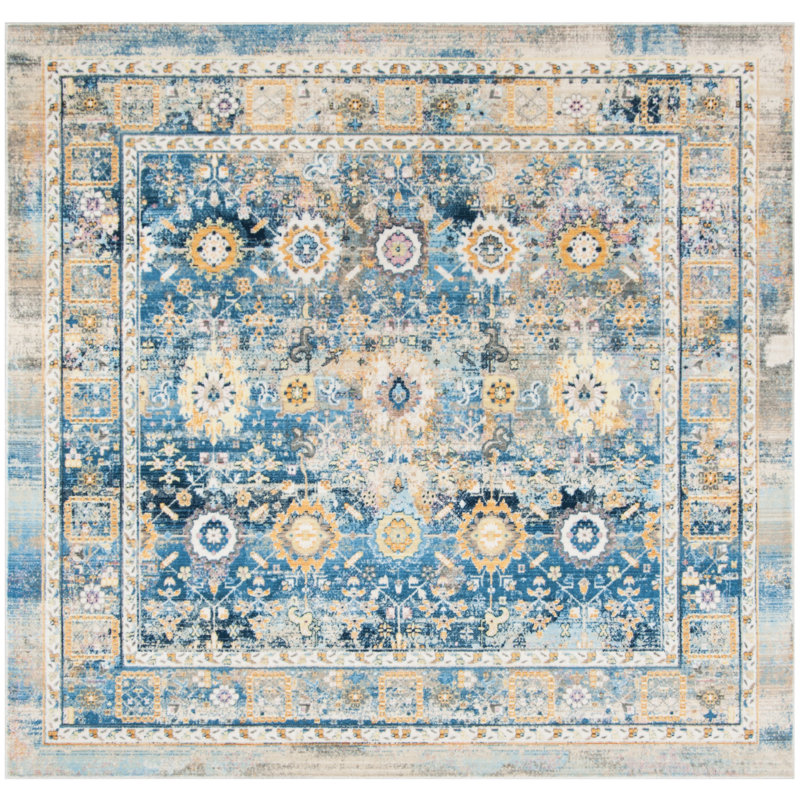 Emberlin Performance Oriental Rug, Square 6'7"