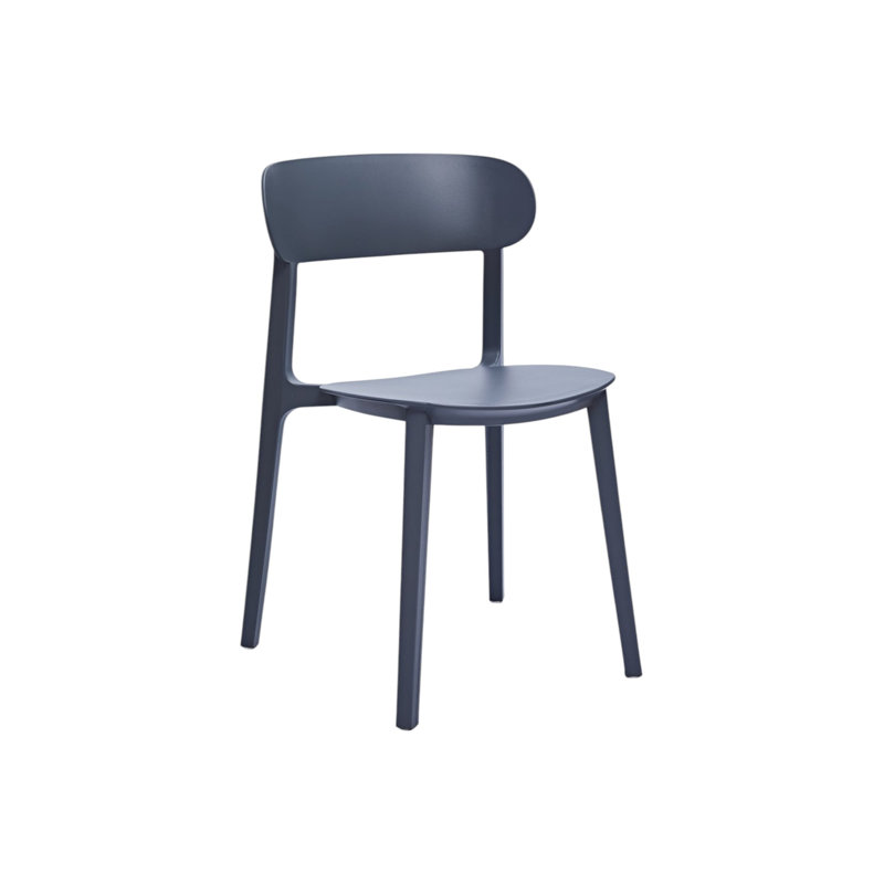 Ensemble de quatre chaises d'appoint en plastique robustes gris