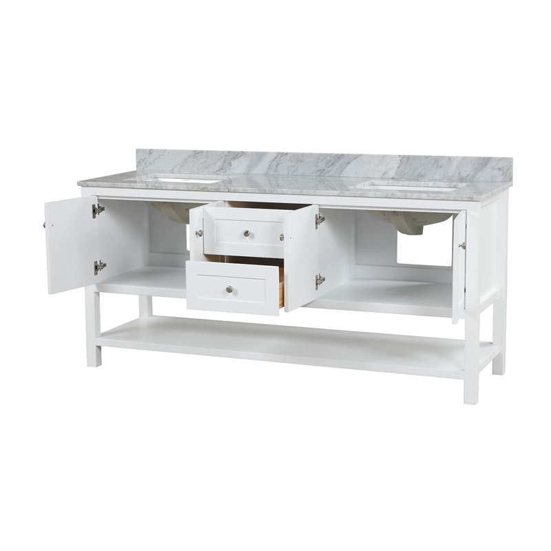 Ensemble de meuble-lavabo double 72 "Bristol, Blanc
