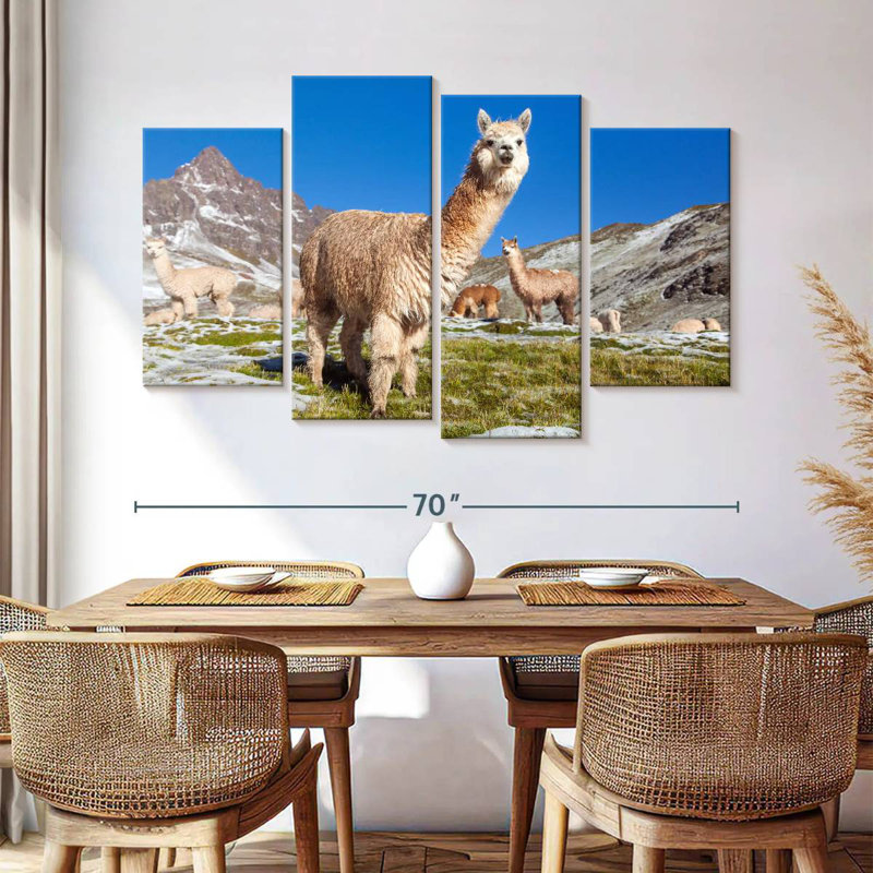 Brampt Woolly Andes Llamas, 42" H x 68" W