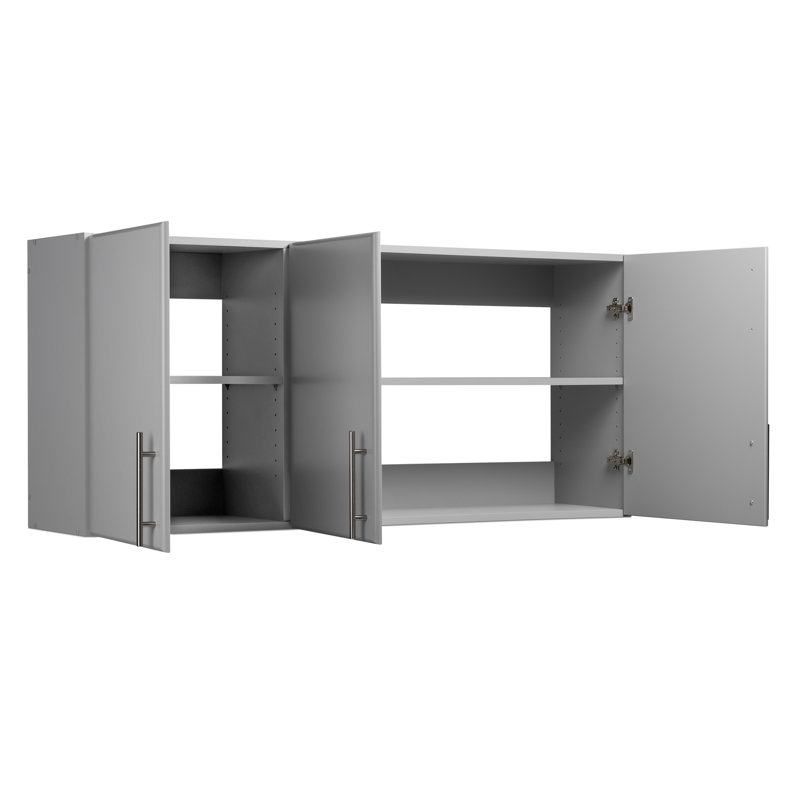 Watse 54" Wall Garage Cabinet, Storage Cabinet, Bathroom Cabinet, Kitchen Pantry Cabinet with 2 Adjustable Shelves, 12" D x 54" W x 24" H, Gray