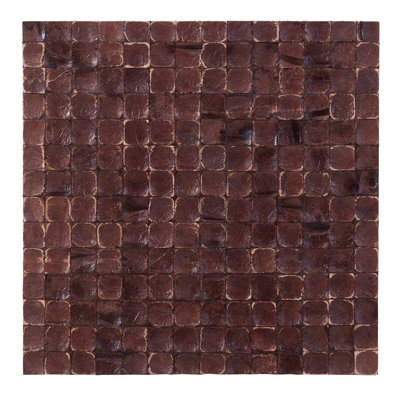Kelapa Coconut Shell Mosaic Tile in Brown Luster