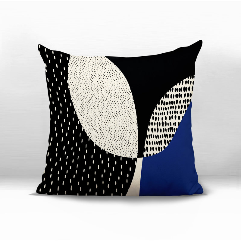 Coussin carré intérieur / extérieur pia, H 15 po x l 15 po, Navy Blue/Black/Off-White