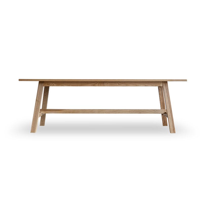 Burlywood Rectangular Solid Wood Dining Table, 29.53"H x 78.74"L x 33.46"W