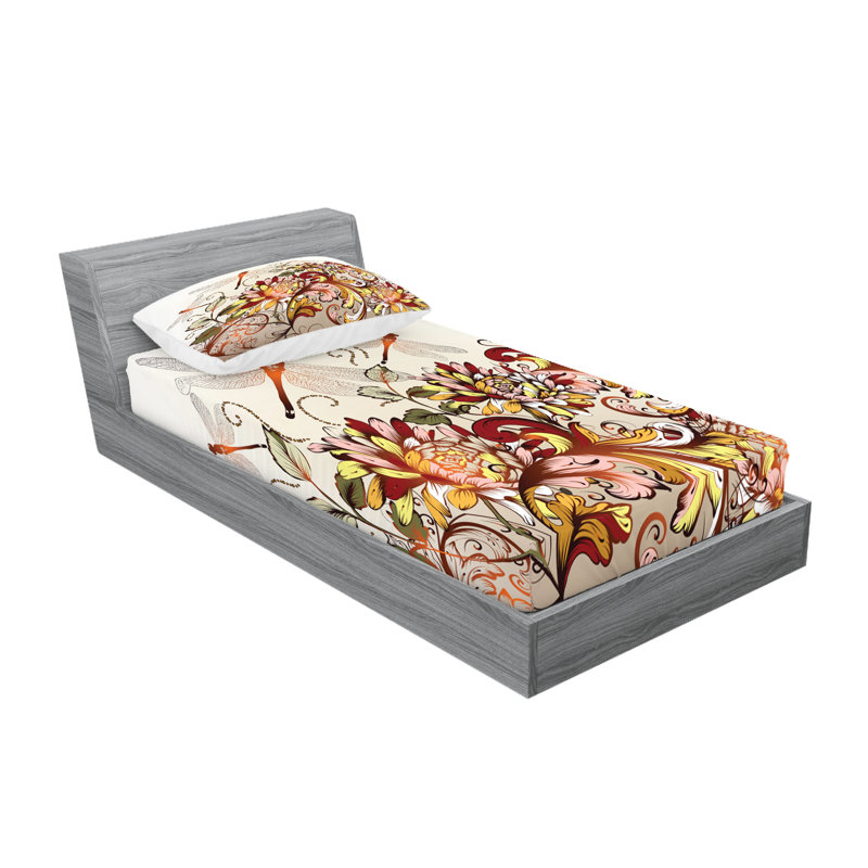 Multicolore ensemble de draps et taies décoratives Ambesonne, Ensemble de draps pour taille de lit simple TG ave