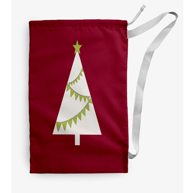 Fabric Laundry Bag with Handles, Medium (36" H x 28" W), Red