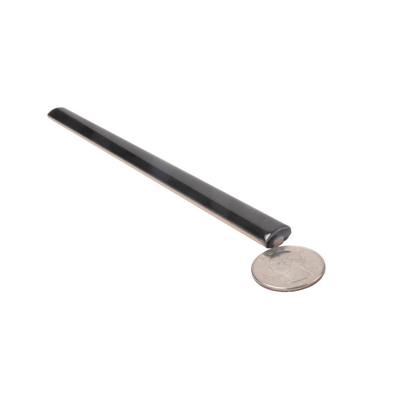 Silken 7.9'' L x 0.5'' W Ceramic Round Tile Trim, Black