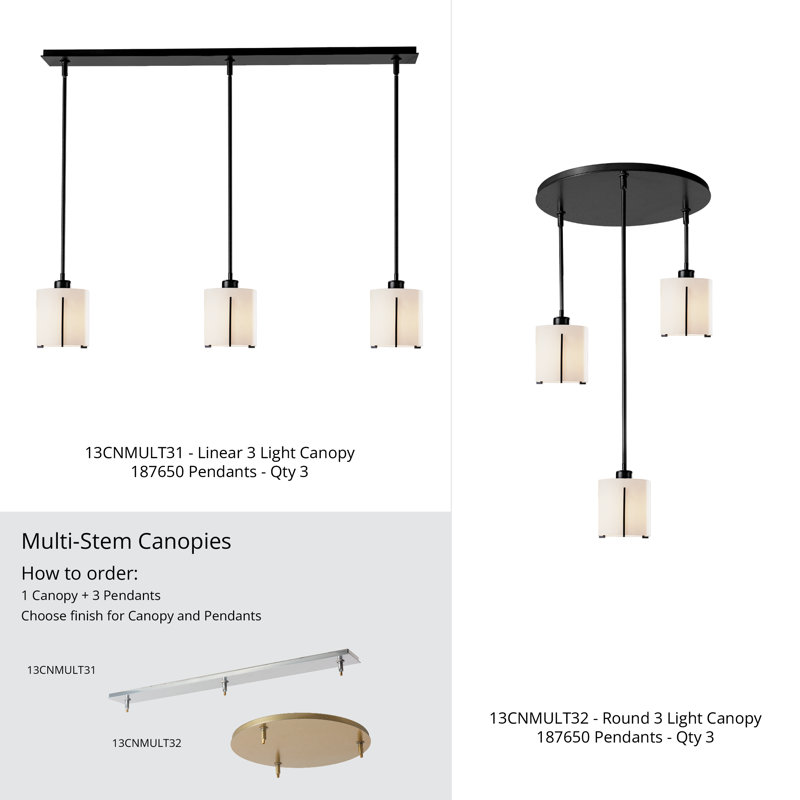 3-Light Linear Canopy, Black