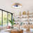 19.7” Natural Wood Caged Flush Mount Ceiling Fans 