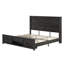 Cadre de lit de style campagnard avec portes de grange coulissantes 49 po Revan, noir-1835662605-1835662606