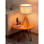 Lampe de table à trépied, lampe de chevet moderne de 17,5 pouces avec pieds en bois et abat-jour en lin beige, lampe de chevet Boho pour chambre à coucher, salon, bureau, base E26