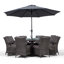Karas 8 - Person Wicker Patio Dining Set with Round Table , Cushions Included-39926007