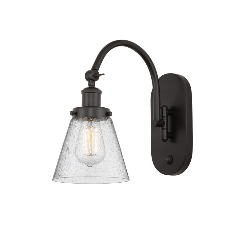 Applique murale 1 lumière 6 "avec bras pivotant Shauna Cone 6"., Ampoule non incluse, Bronze huilé