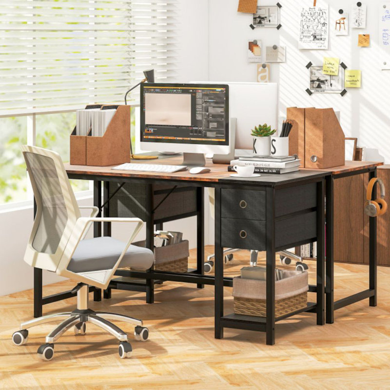 Jolliff Metal Base Computer Desk, 29.5" H x 55" W x 24" D