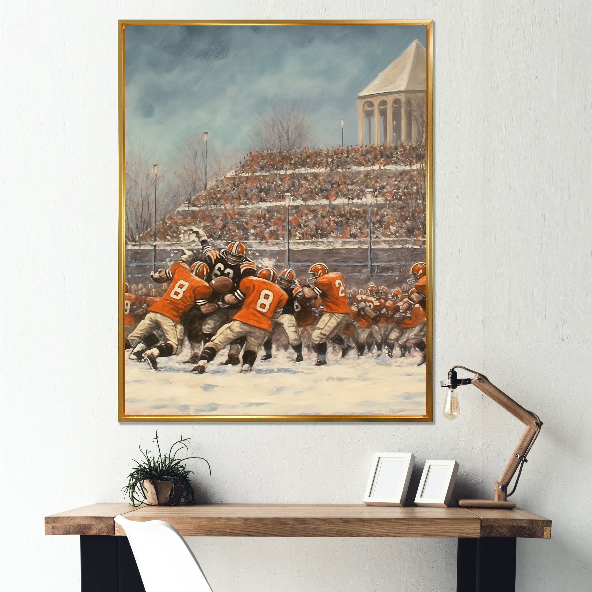 Winston Porter Orange 1970S Football Clash I - Football Wall Art ...