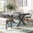 Helbert 70" Solid Wood Farmhouse Trestle Base Dining Table-1184118492