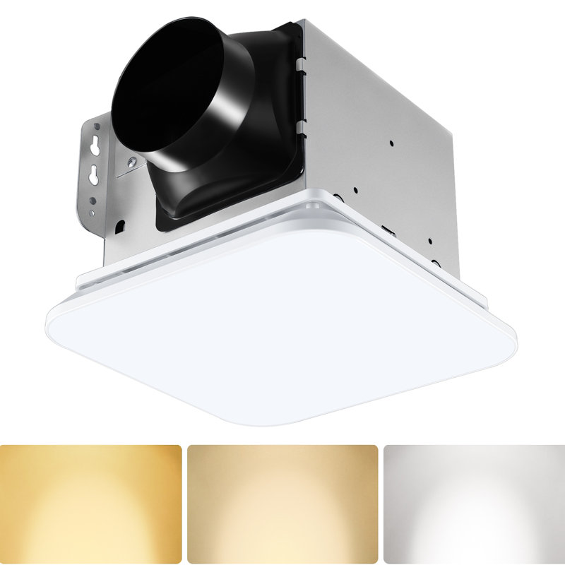 110 Cfm Quiet Bathroom Exhaust Fan With Light With 3 Colour Change, 3000K/4000K/5500K 1000Lm, Shower Ventilation Fan Light Combo, Memory Function