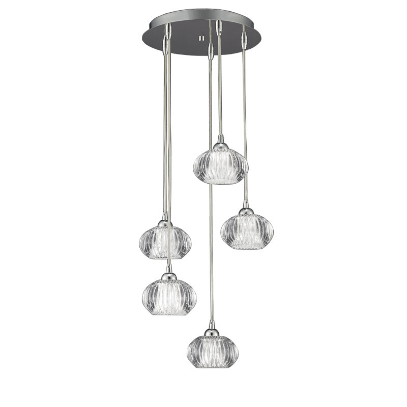 Chantell 5 - Light Chrome Cluster Pendant