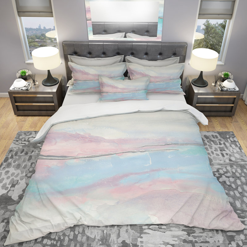 Metallic Shabby Pink I - Ensemble de housse de couette Shabby Elegance - Microfibre de polyester