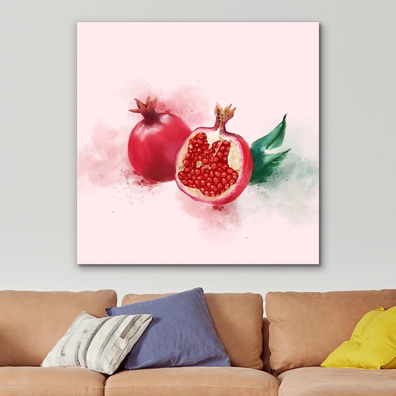 «Kitchen Food Beautiful Fruits Pomegranate», reproduction sur toile tendue, H 16 po x l 16 po x P 1,5 po